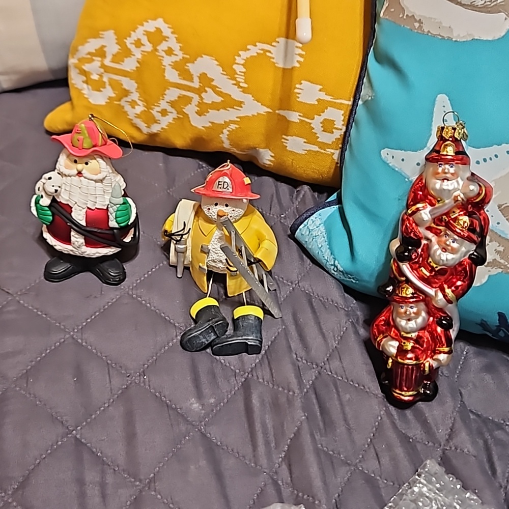3 Fireman/Firefighter Christmas Ornaments